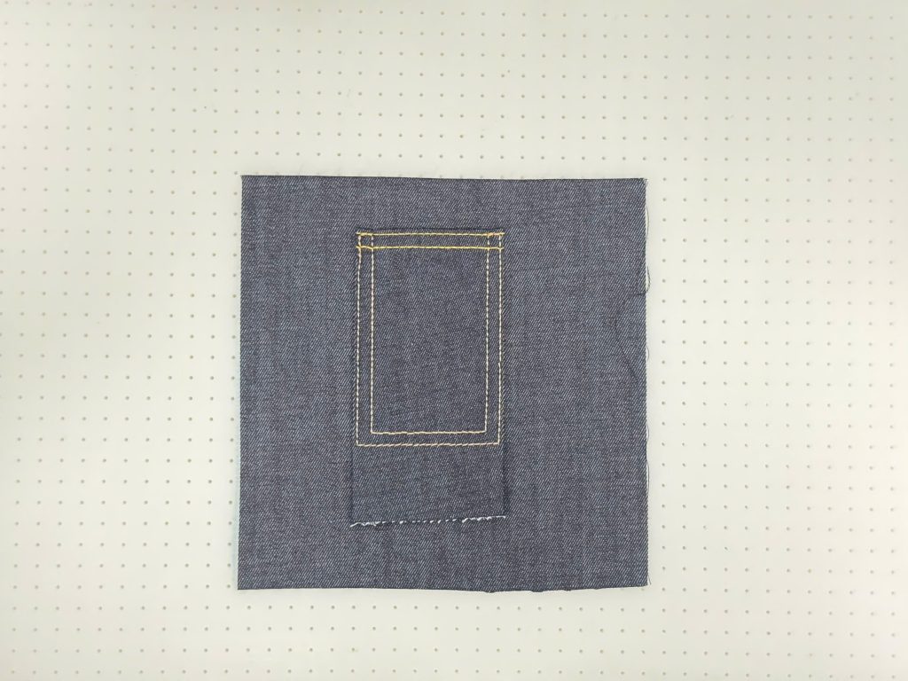 Automatic coin pocket sewing from Hoshima machine